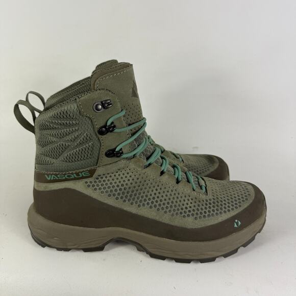 Vasque Torre Hiking Boots Women's 10 Olive Green Suede Lace-Up Ankle Waterproof - Picture 2 of 10